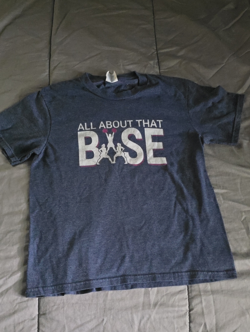 Kids Navy 'All About That Base' Graphic T-Shirt - Cheer / Cheerleading